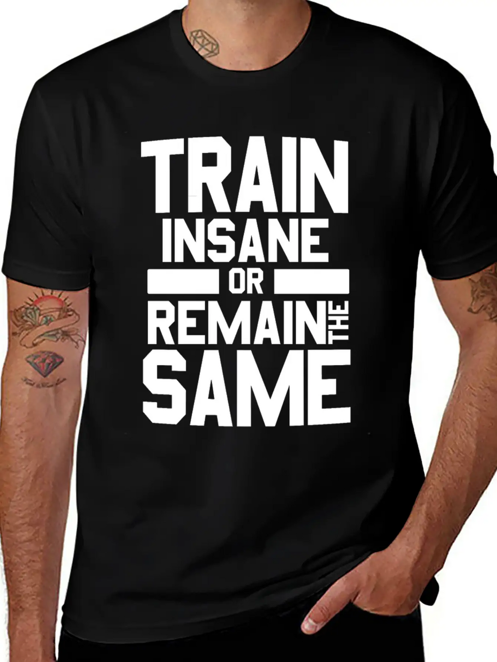 Train Insane Or Remain The Same Bodybuilders Gym Stylish Everyday T-Shirt – Unisex Basic Cotton Tee