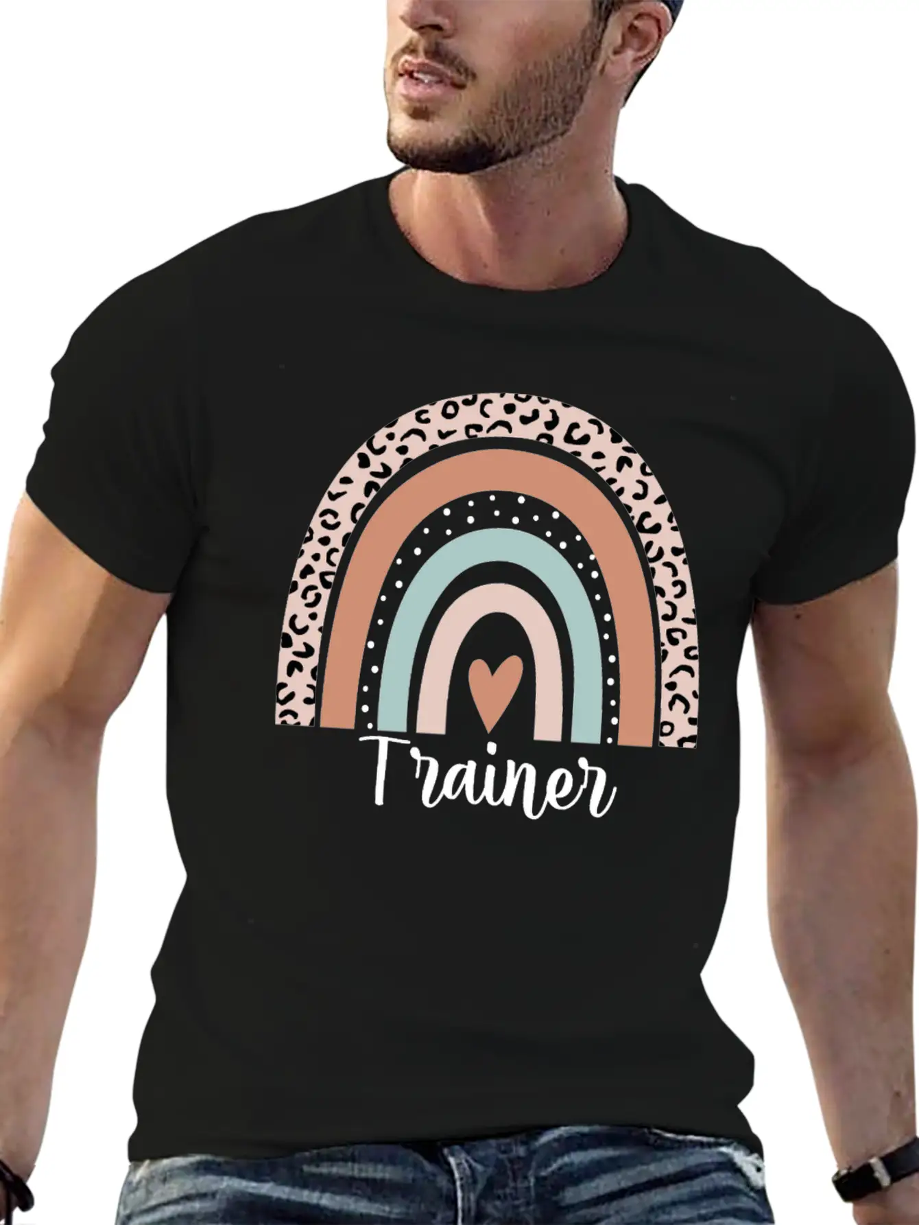 Trainer Rainbow Leopard Funny Trainer Appreciation Unisex Casual T-Shirt – Clean Design For Daily Comfort