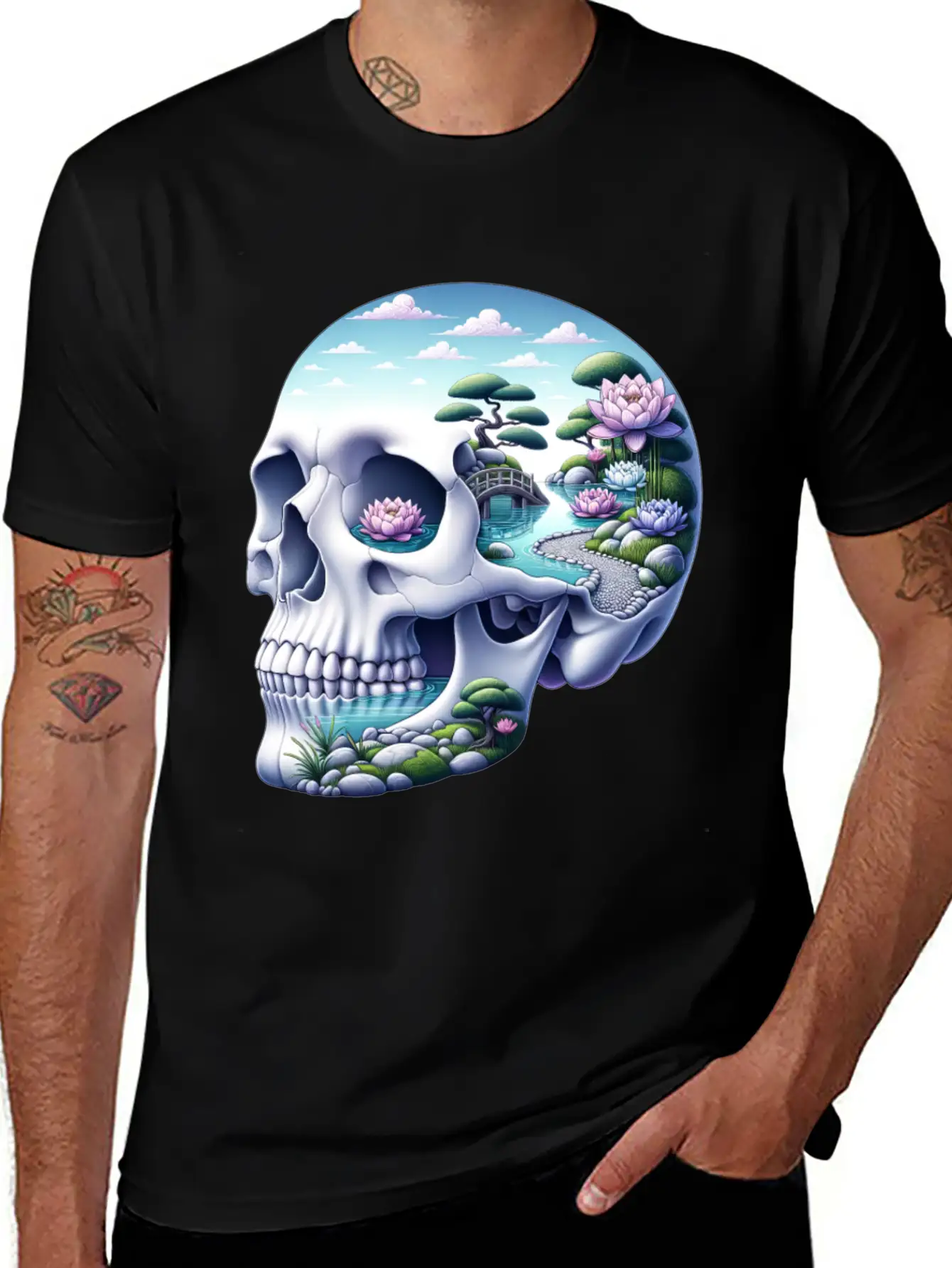 Tranquil Oasis Skull Shirt School Counselor's Classic Cotton Tee – Unisex Comfort For Any Season
