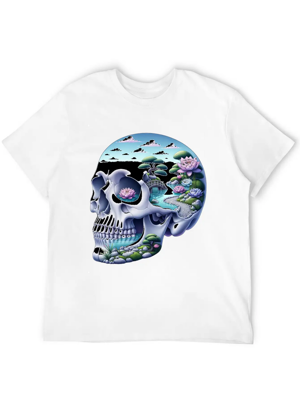 Tranquil Oasis Skull Shirt School Counselor's Classic Cotton Tee – Unisex Comfort For Any Season