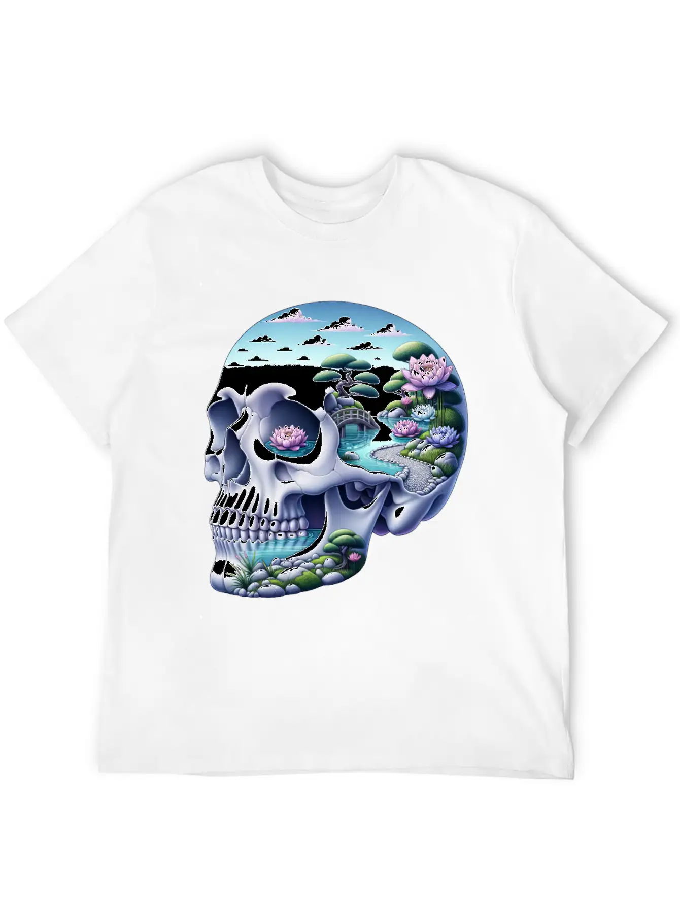 Tranquil Oasis Skull Shirt School Counselor's Classic Cotton Tee – Unisex Comfort For Any Season