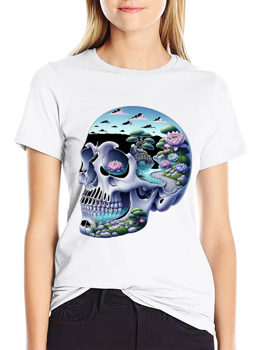 Tranquil Oasis Skull Shirt School Counselor's Classic Cotton Tee – Unisex Comfort For Any Season