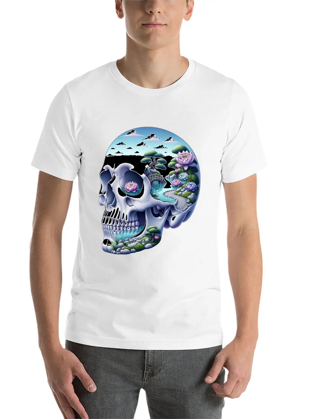 Tranquil Oasis Skull Shirt School Counselor's Classic Cotton Tee – Unisex Comfort For Any Season
