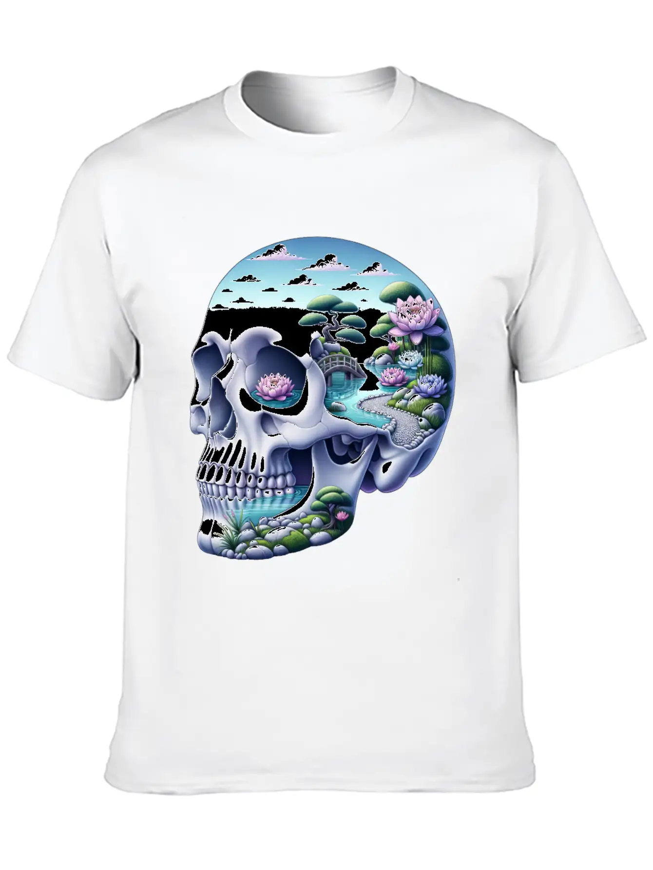 Tranquil Oasis Skull Shirt School Counselor's Classic Cotton Tee – Unisex Comfort For Any Season
