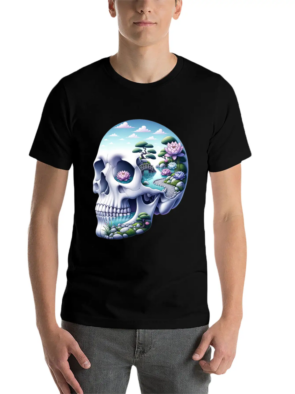 Tranquil Oasis Skull Shirt School Counselor's Classic Cotton Tee – Unisex Comfort For Any Season
