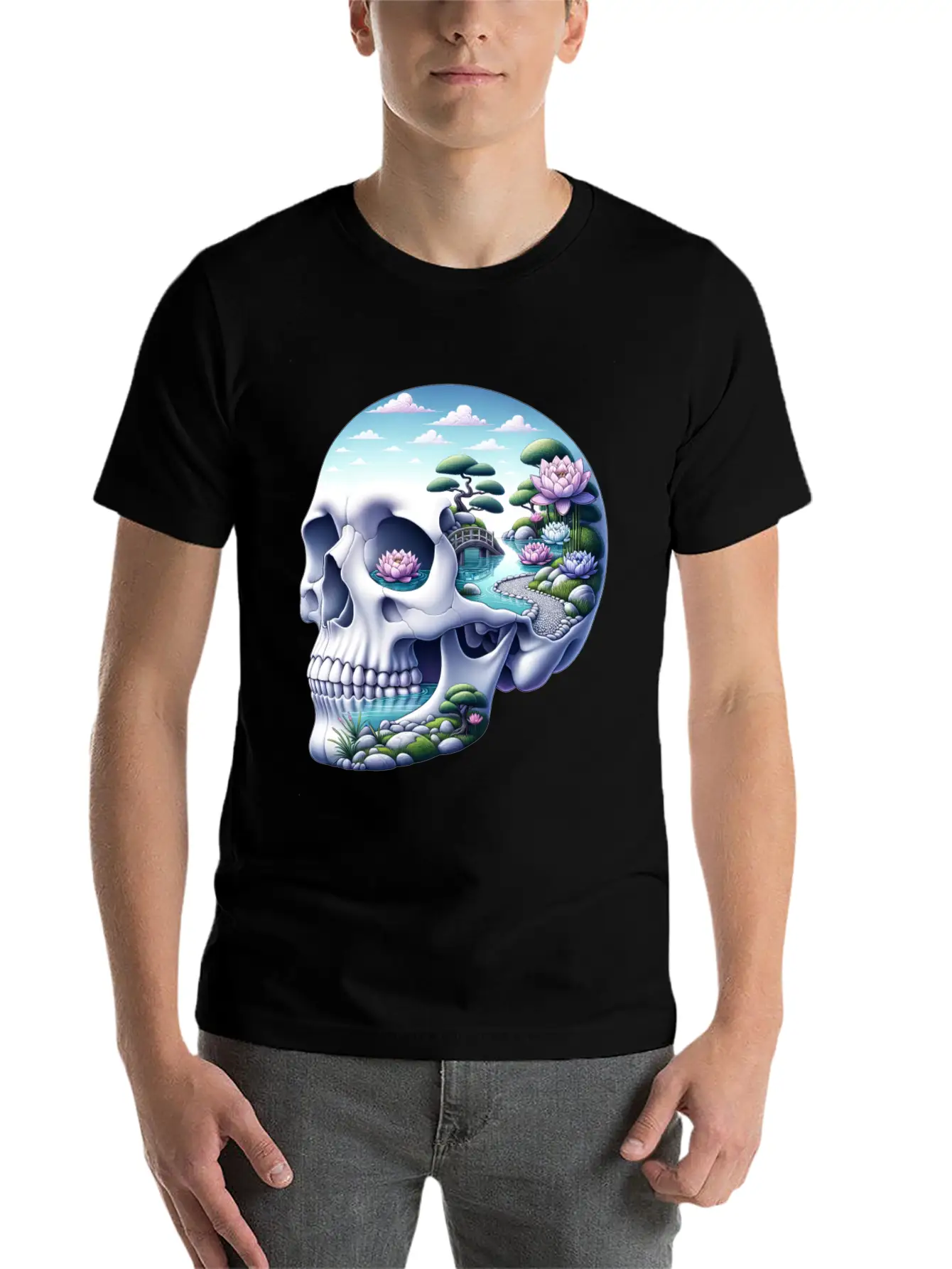 Tranquil Oasis Skull Shirt School Counselor's Classic Cotton Tee – Unisex Comfort For Any Season