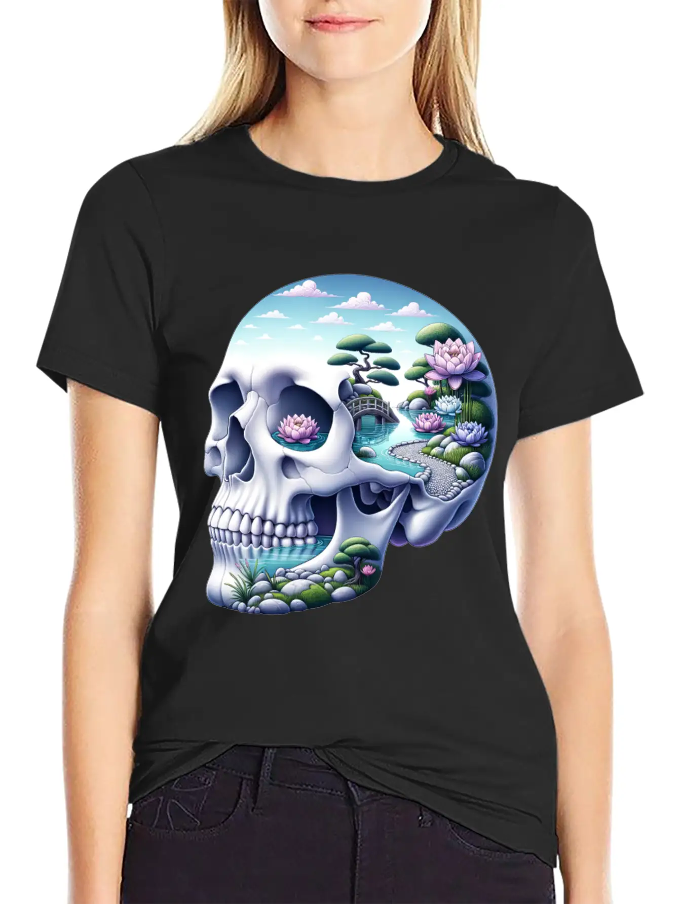 Tranquil Oasis Skull Shirt School Counselor's Classic Cotton Tee – Unisex Comfort For Any Season