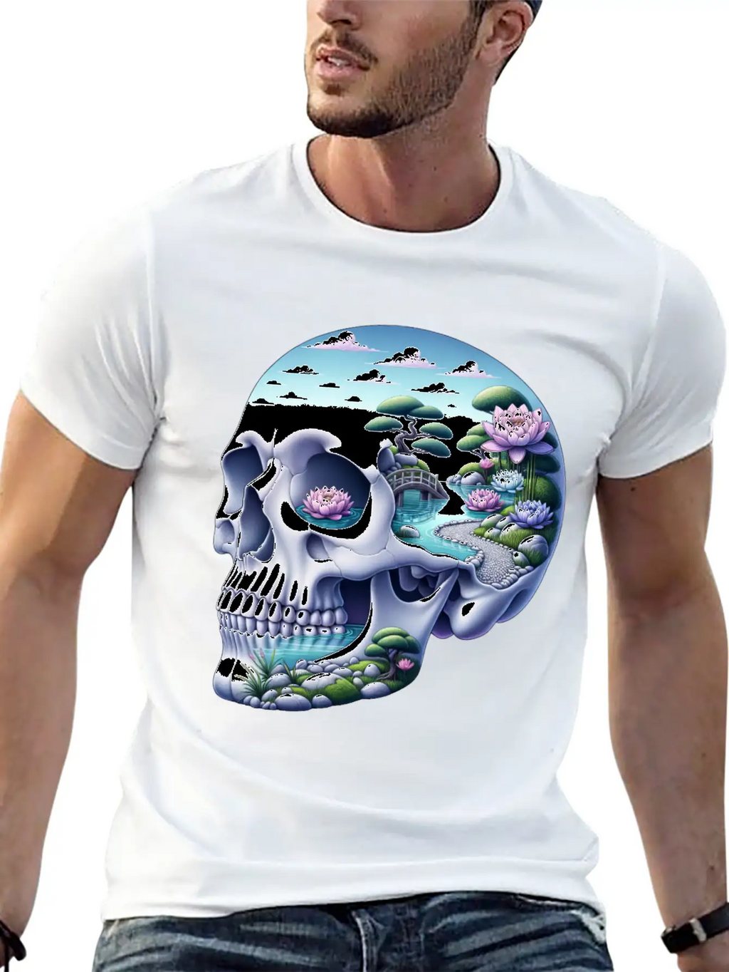 Tranquil Oasis Skull Shirt School Counselor's Classic Cotton Tee – Unisex Comfort For Any Season