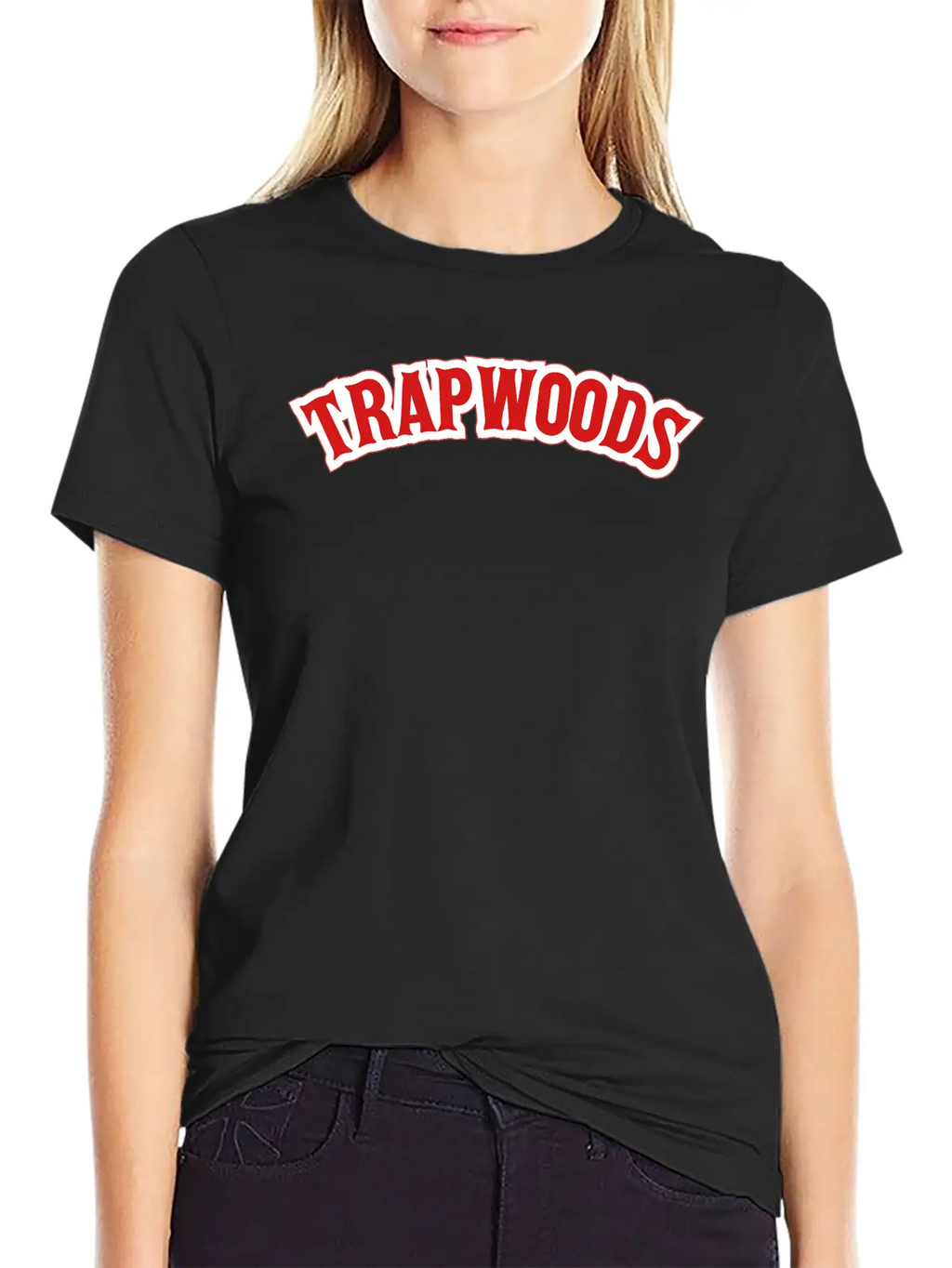 Trap Woods Font Breathable Graphic T-Shirt – Perfect For Casual Days