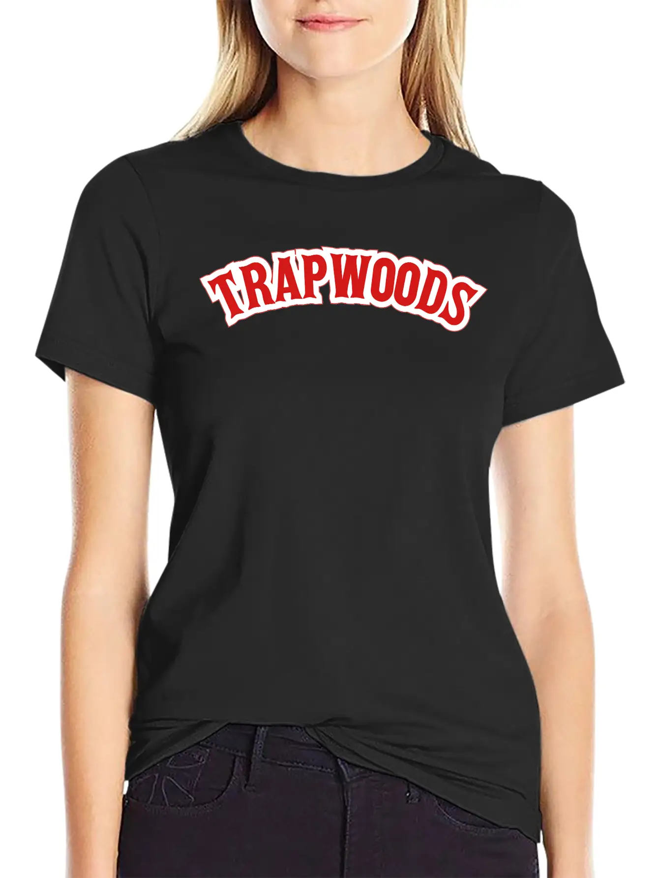 Trap Woods Font Breathable Graphic T-Shirt – Perfect For Casual Days