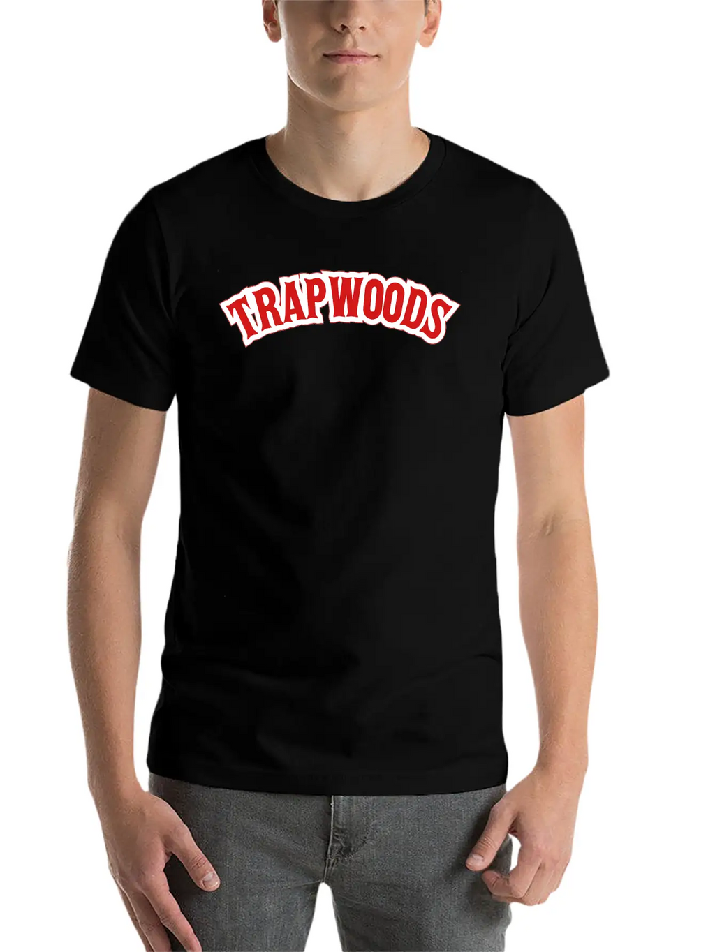 Trap Woods Font Breathable Graphic T-Shirt – Perfect For Casual Days