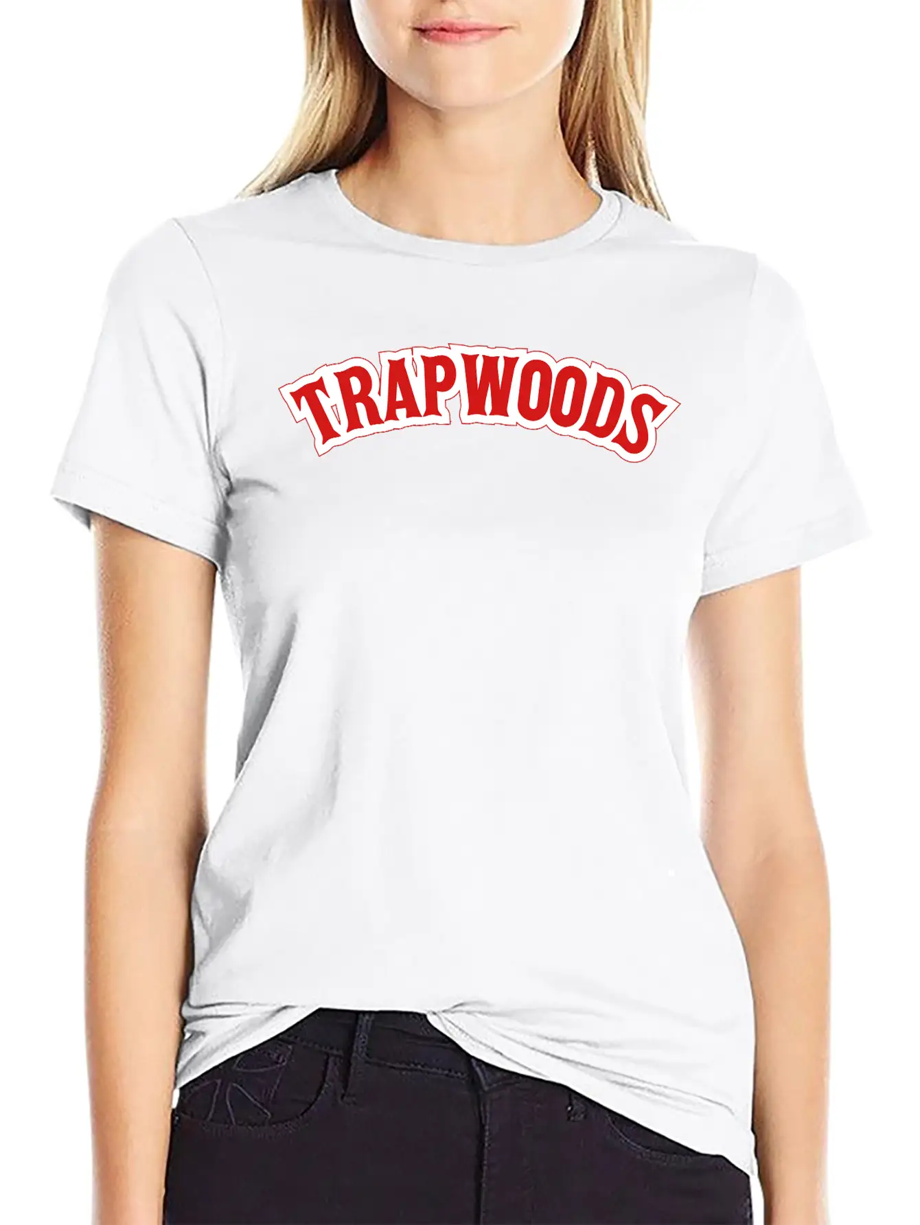 Trap Woods Font Breathable Graphic T-Shirt – Perfect For Casual Days