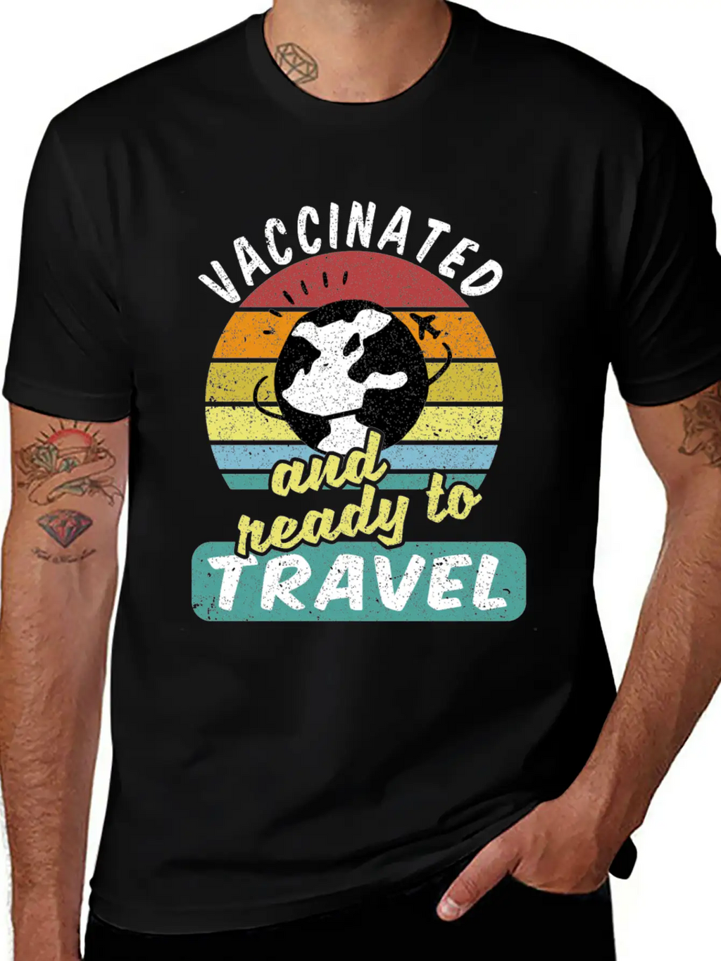 Travel Backpacker Traveler Vaccinated Vaccination Modern Fit Casual T-Shirt – Clean And Versatile Design