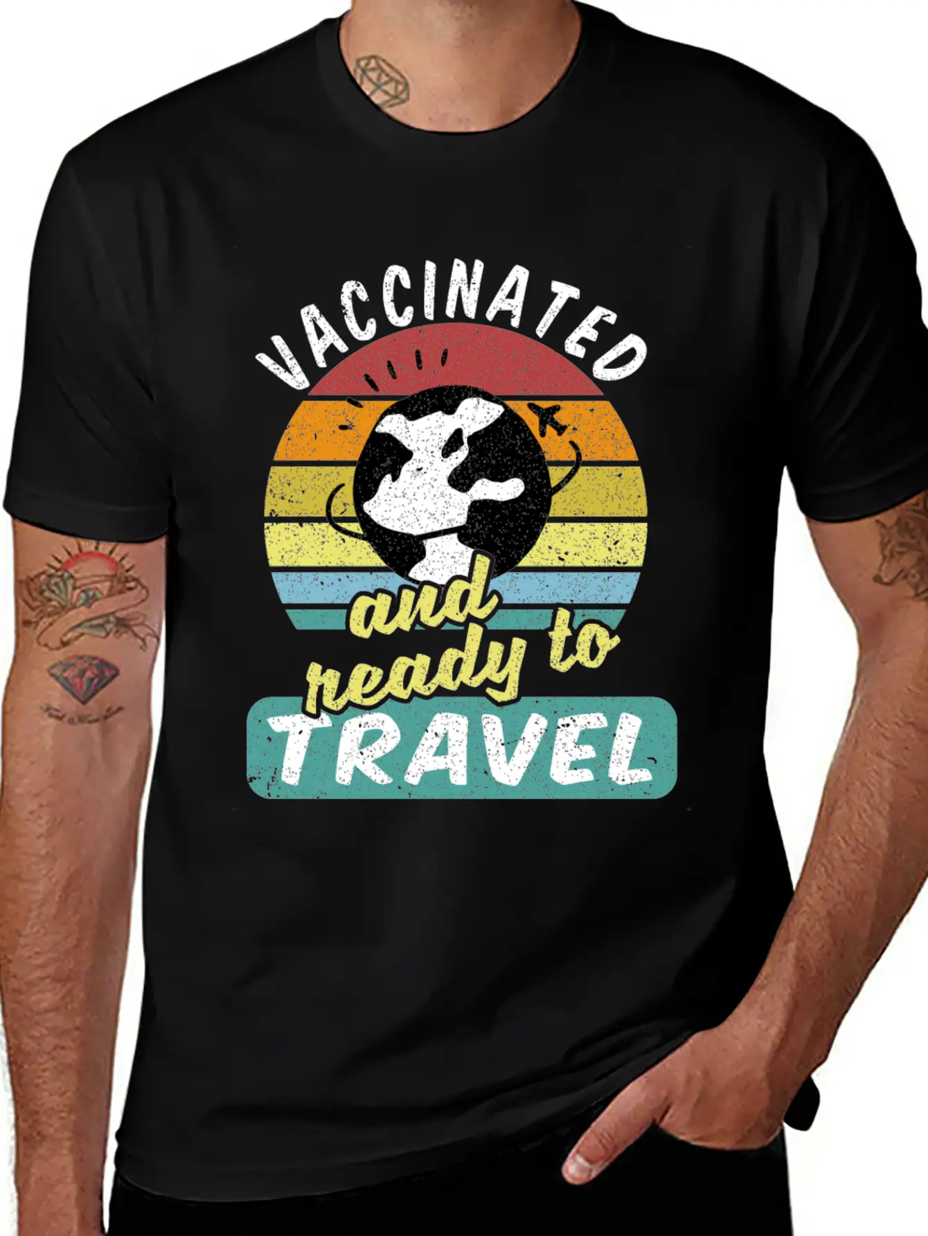 Travel Backpacker Traveler Vaccinated Vaccination Modern Fit Casual T-Shirt – Clean And Versatile Design