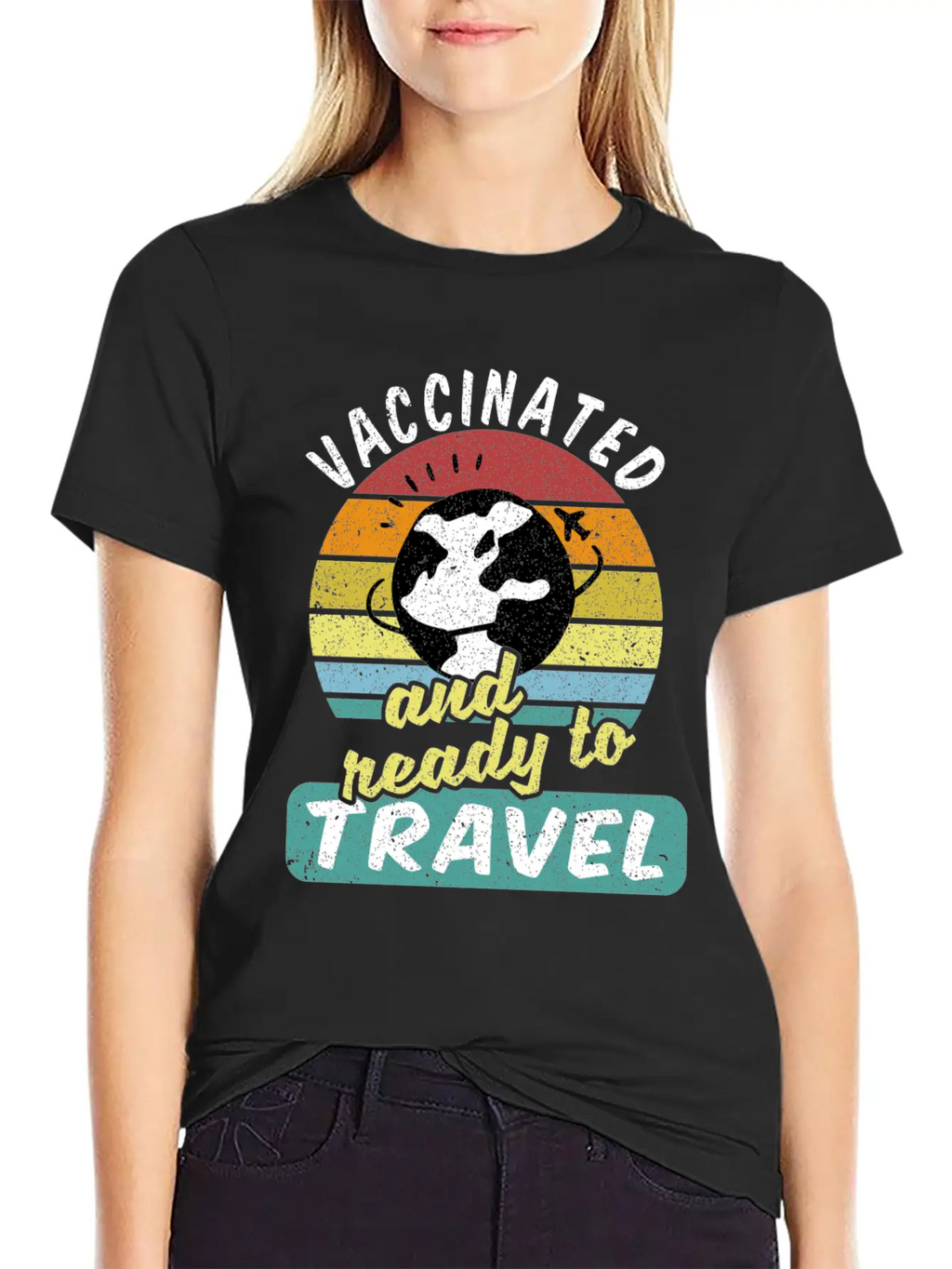 Travel Backpacker Traveler Vaccinated Vaccination Modern Fit Casual T-Shirt – Clean And Versatile Design