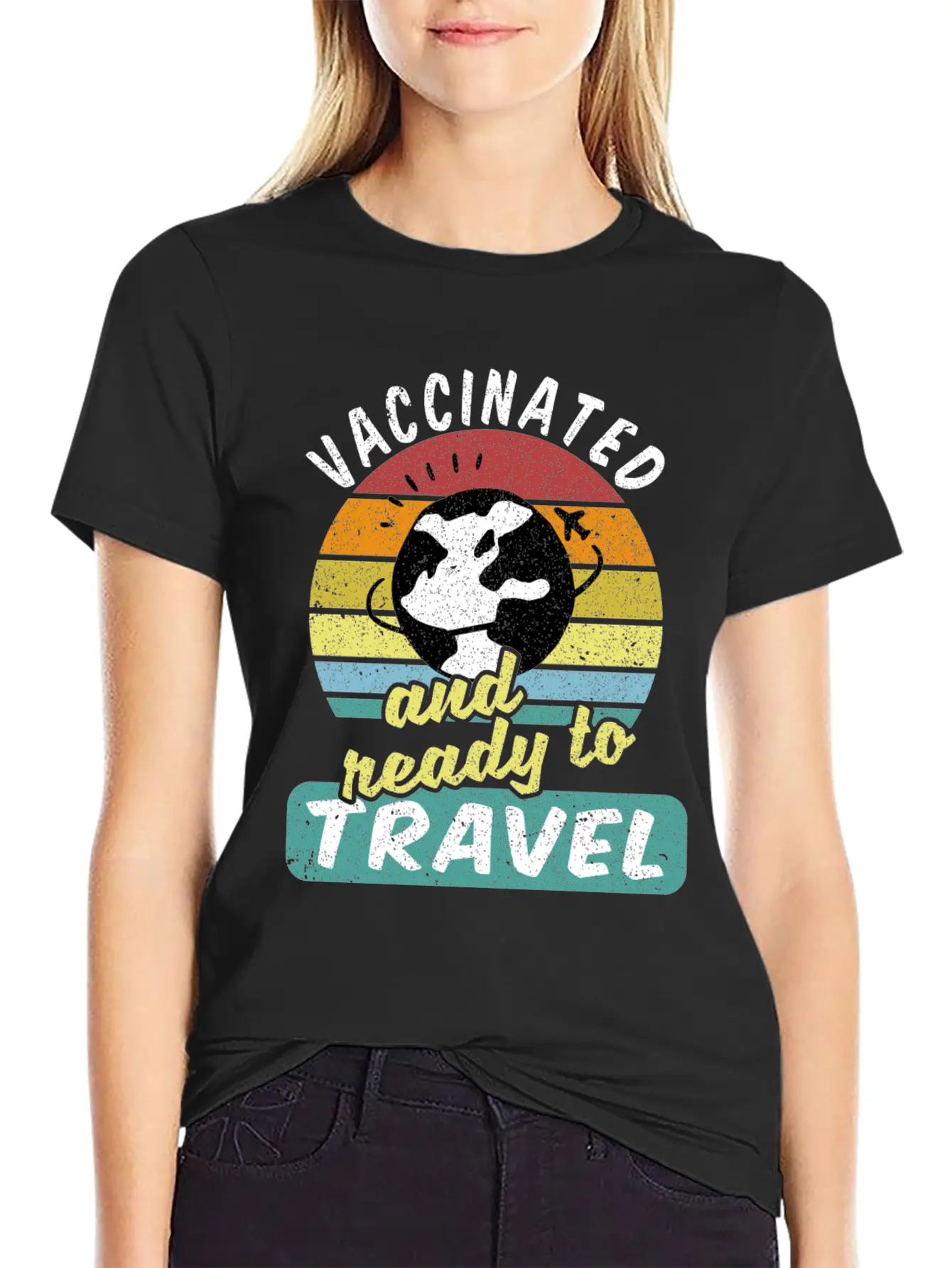 Travel Backpacker Traveler Vaccinated Vaccination Modern Fit Casual T-Shirt – Clean And Versatile Design