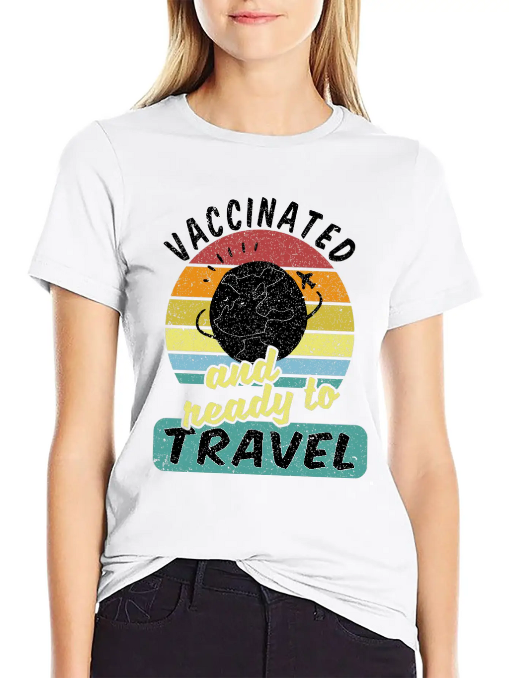 Travel Backpacker Traveler Vaccinated Vaccination Modern Fit Casual T-Shirt – Clean And Versatile Design