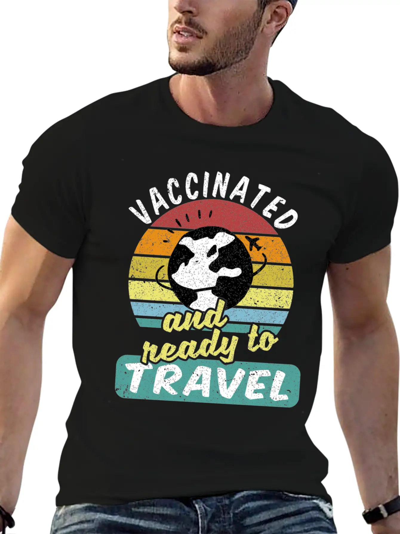 Travel Backpacker Traveler Vaccinated Vaccination Modern Fit Casual T-Shirt – Clean And Versatile Design