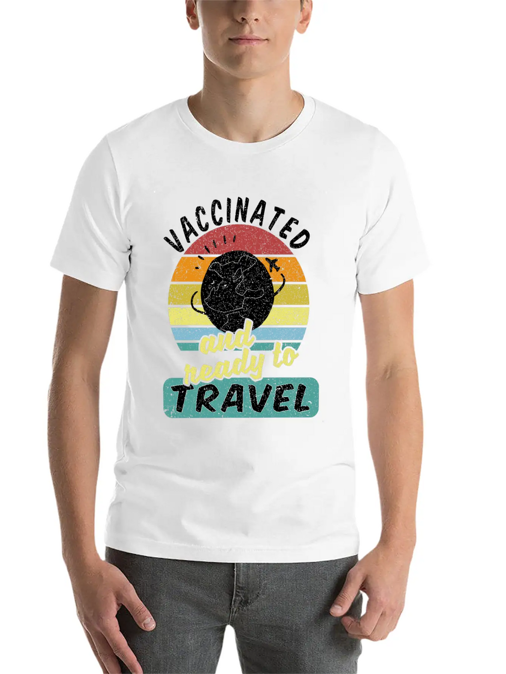 Travel Backpacker Traveler Vaccinated Vaccination Modern Fit Casual T-Shirt – Clean And Versatile Design