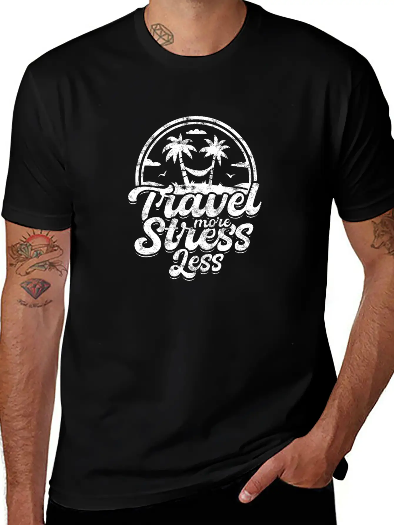 Travel More, Stress Less - Road Trip Timeless Short Sleeve Tee – Comfy And Minimalist Design