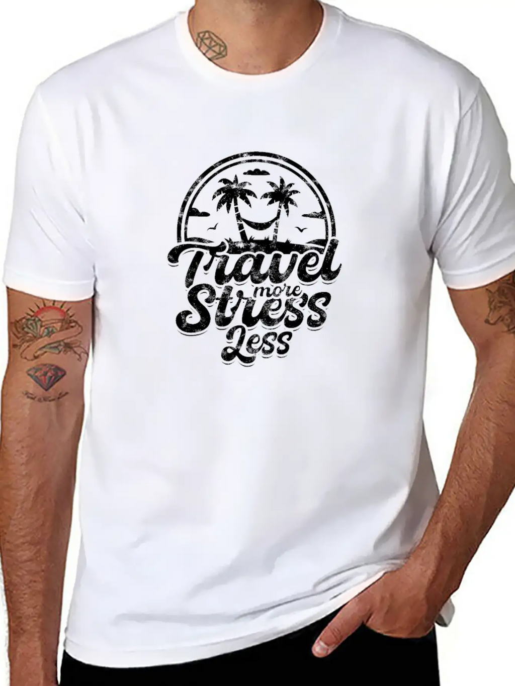 Travel More, Stress Less - Road Trip Timeless Short Sleeve Tee – Comfy And Minimalist Design