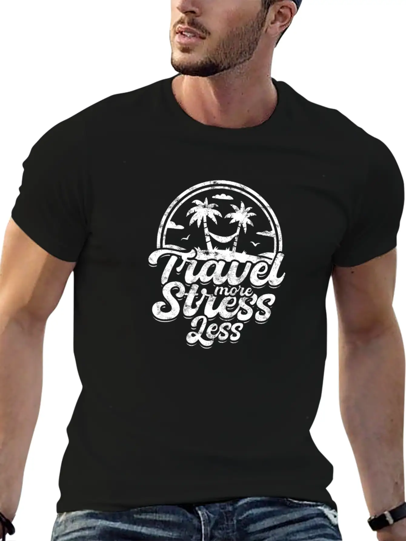 Travel More, Stress Less - Road Trip Timeless Short Sleeve Tee – Comfy And Minimalist Design