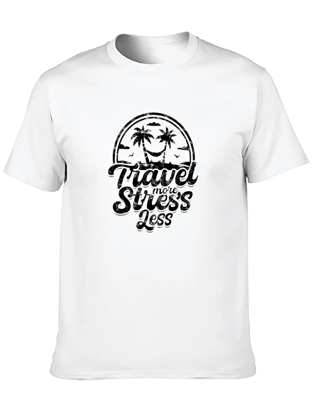 Travel More, Stress Less - Road Trip Timeless Short Sleeve Tee – Comfy And Minimalist Design