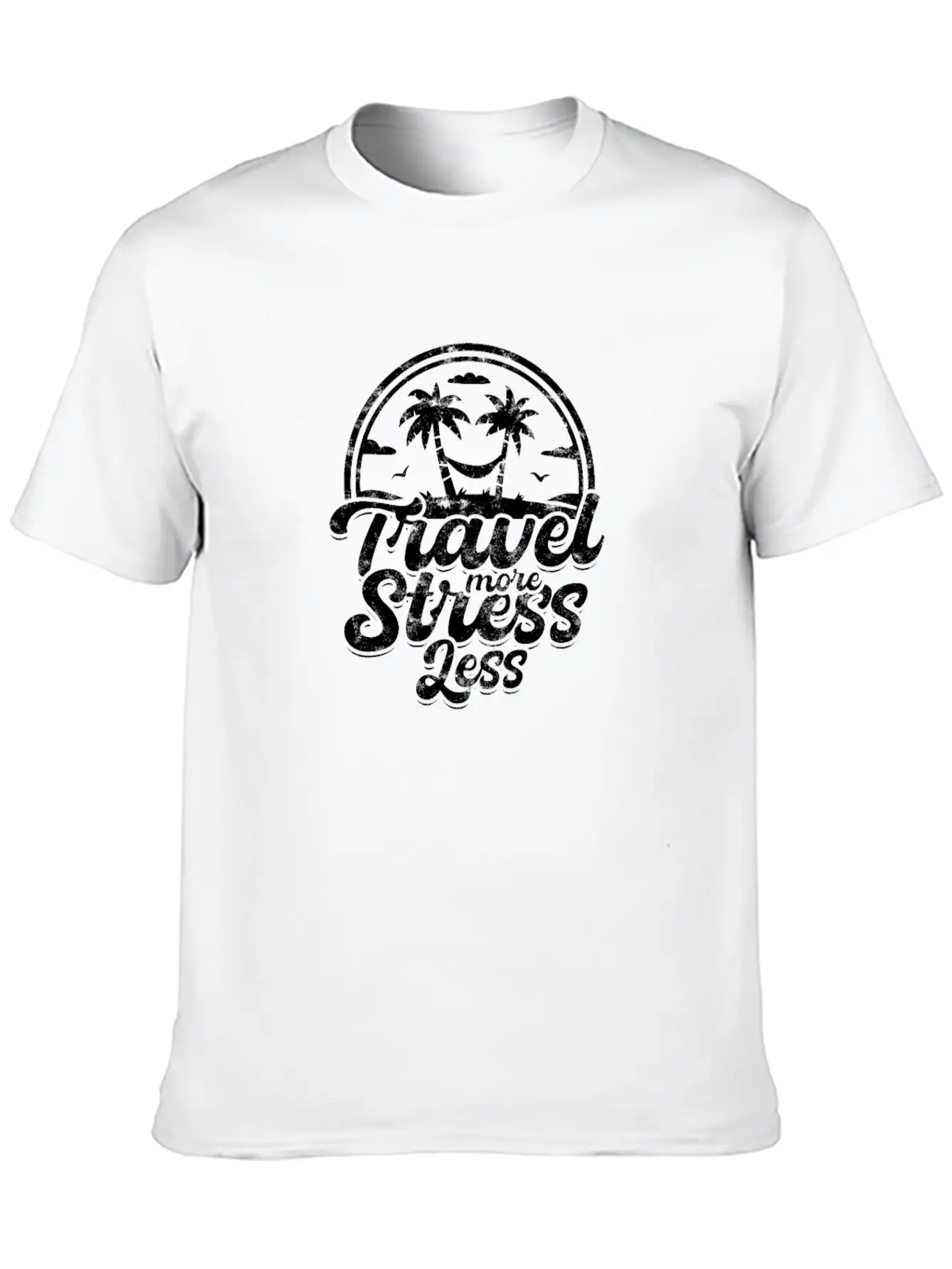 Travel More, Stress Less - Road Trip Timeless Short Sleeve Tee – Comfy And Minimalist Design
