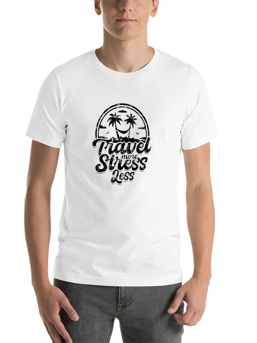 Travel More, Stress Less - Road Trip Timeless Short Sleeve Tee – Comfy And Minimalist Design