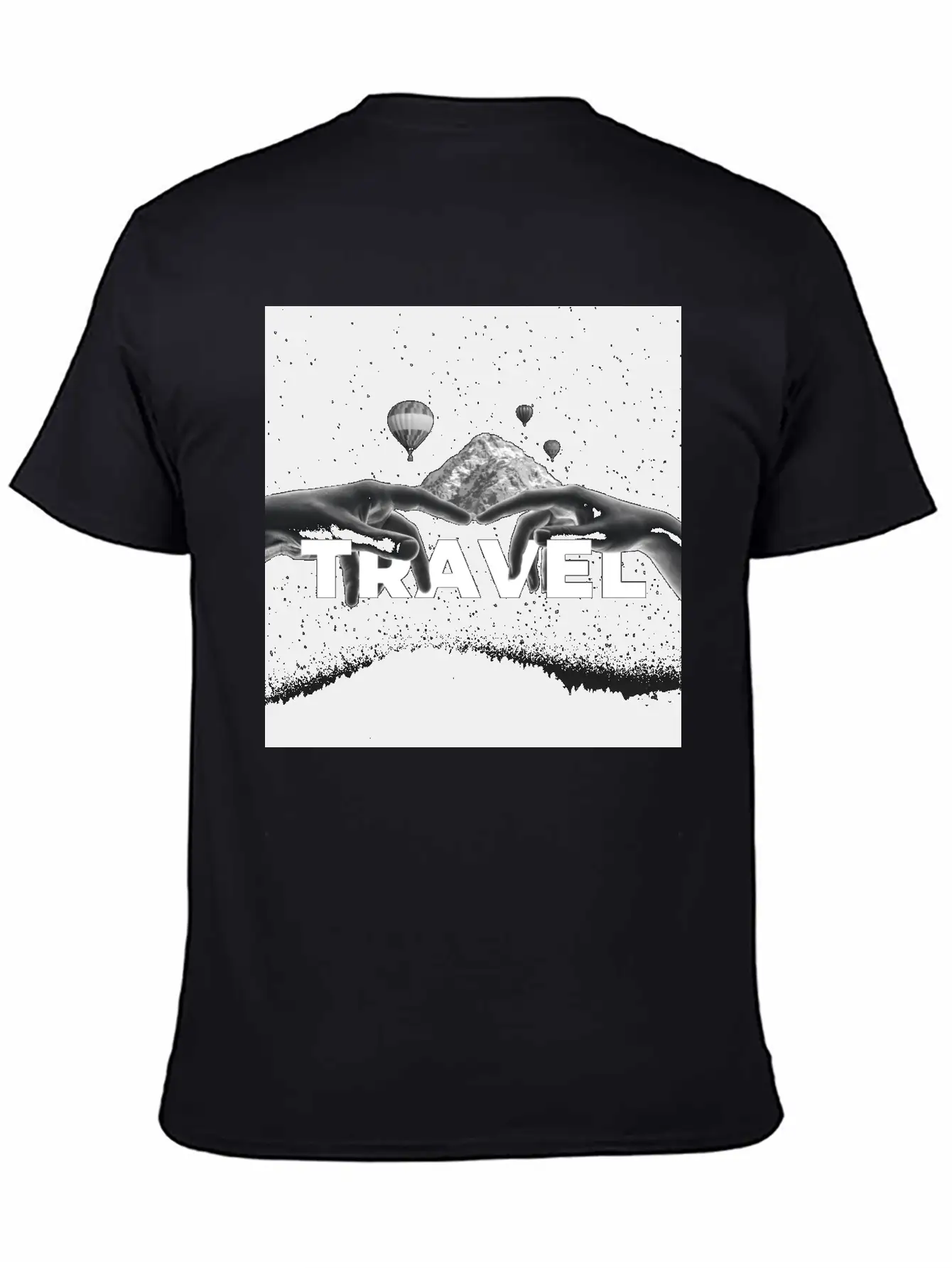 Travel, Mountains, Dream, Hands, Balloon, Starry S Stylish Everyday T-Shirt – Unisex Basic Cotton Tee