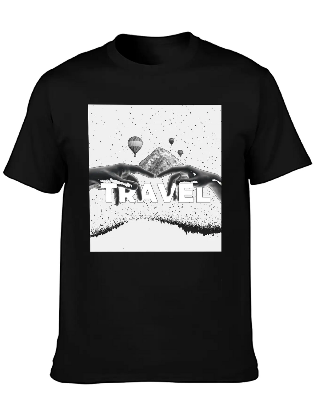 Travel, Mountains, Dream, Hands, Balloon, Starry S Stylish Everyday T-Shirt – Unisex Basic Cotton Tee