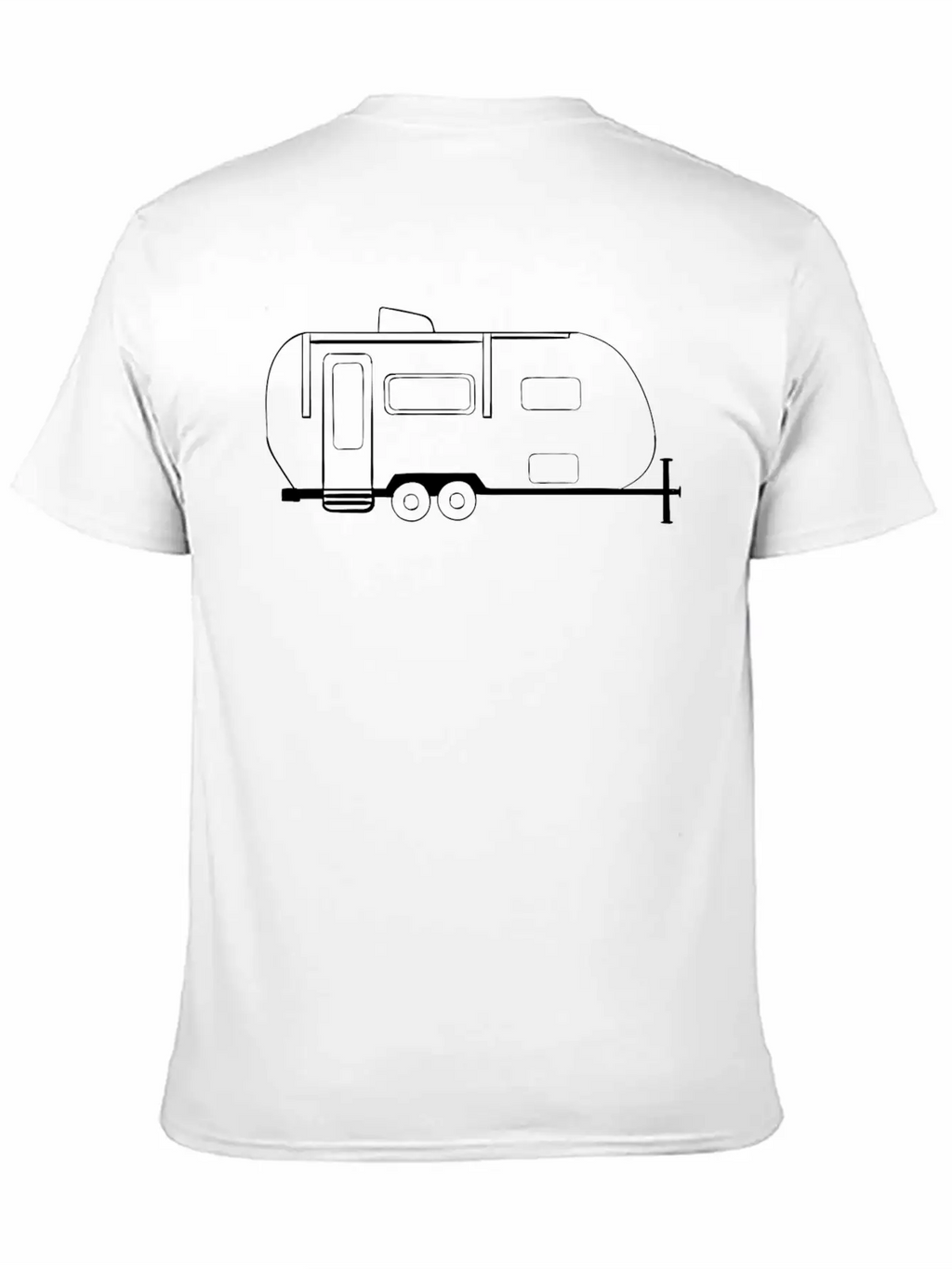 Travel Trailer Line Art Drawing Basic Graphic T-Shirt – Daily Comfort In Soft Cotton