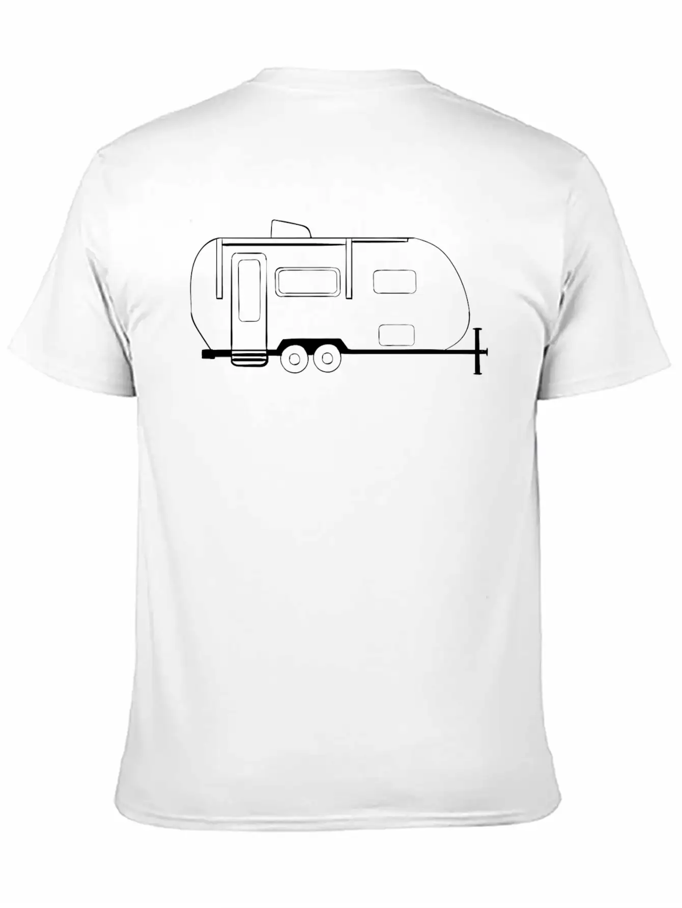 Travel Trailer Line Art Drawing Basic Graphic T-Shirt – Daily Comfort In Soft Cotton