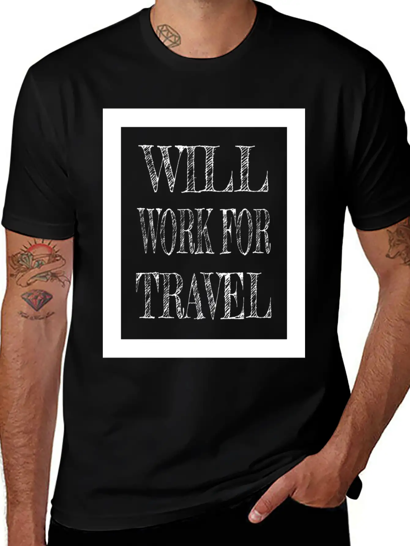 Travel - Will Work For Travel Basic Graphic T-Shirt – Daily Comfort In Soft Cotton