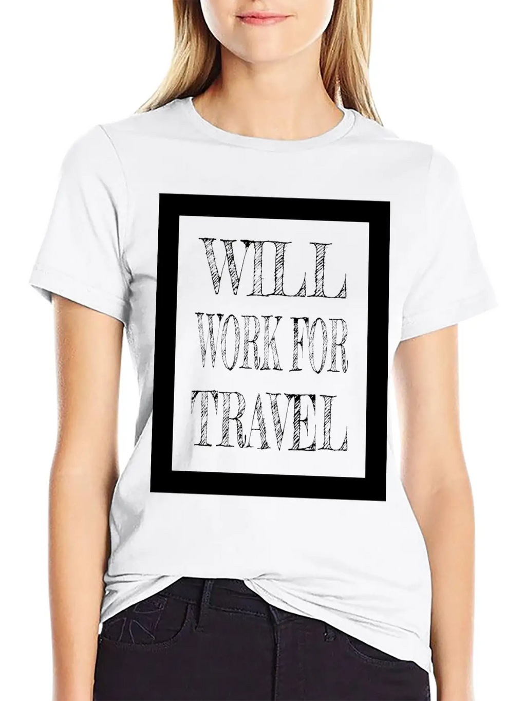 Travel - Will Work For Travel Basic Graphic T-Shirt – Daily Comfort In Soft Cotton