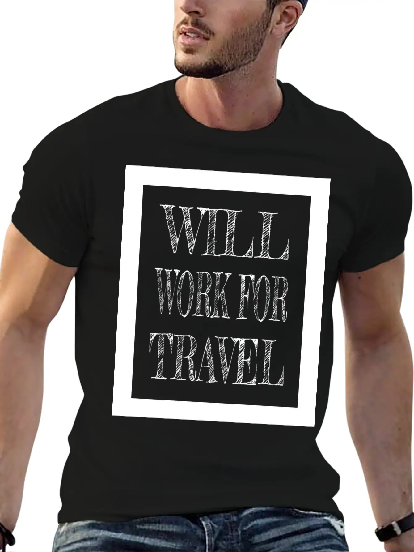 Travel - Will Work For Travel Basic Graphic T-Shirt – Daily Comfort In Soft Cotton