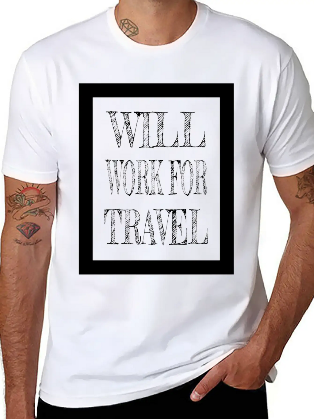 Travel - Will Work For Travel Basic Graphic T-Shirt – Daily Comfort In Soft Cotton