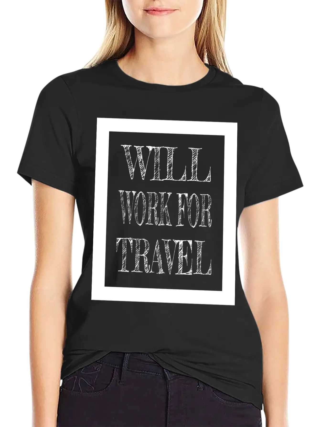 Travel - Will Work For Travel Basic Graphic T-Shirt – Daily Comfort In Soft Cotton