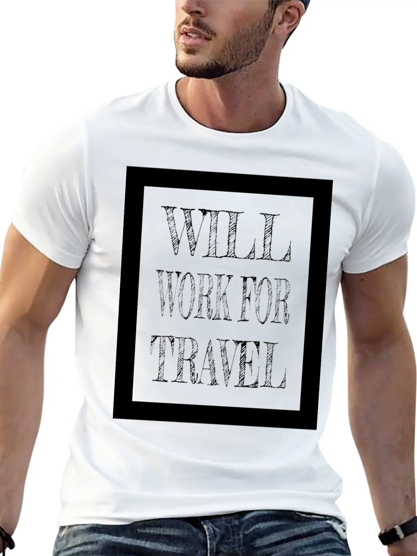 Travel - Will Work For Travel Basic Graphic T-Shirt – Daily Comfort In Soft Cotton