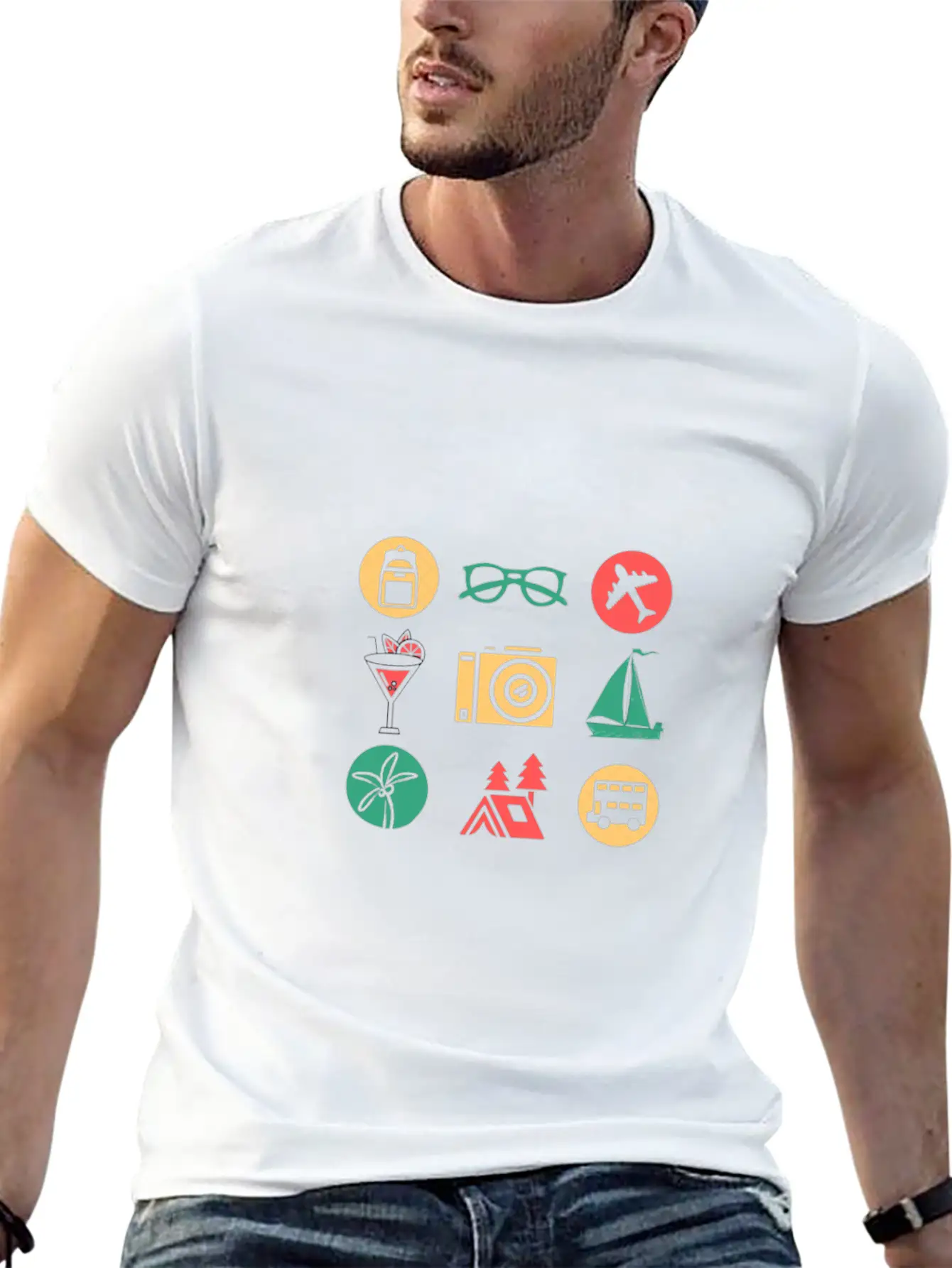 Travel/Vacation Breathable Soft Cotton T-Shirt – Timeless Casual Look