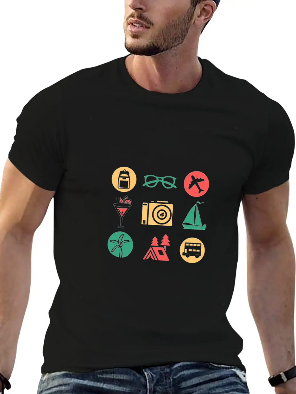 Travel/Vacation Breathable Soft Cotton T-Shirt – Timeless Casual Look
