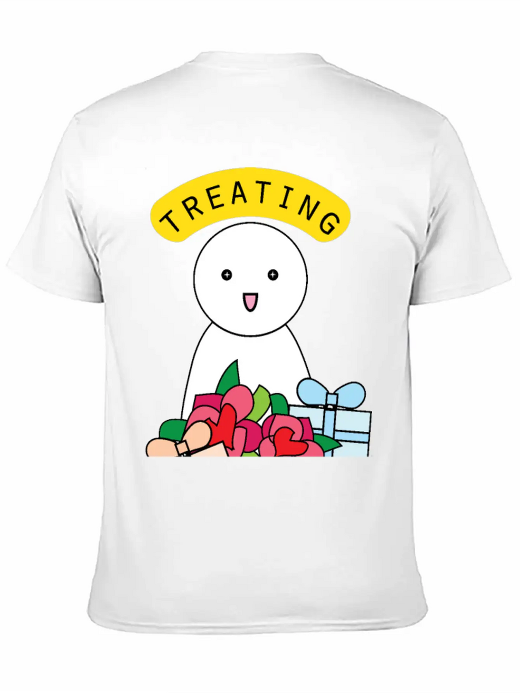 Treating My Self Cute Comic Character With Gifts Stylish Everyday T-Shirt – Unisex Basic Cotton Tee