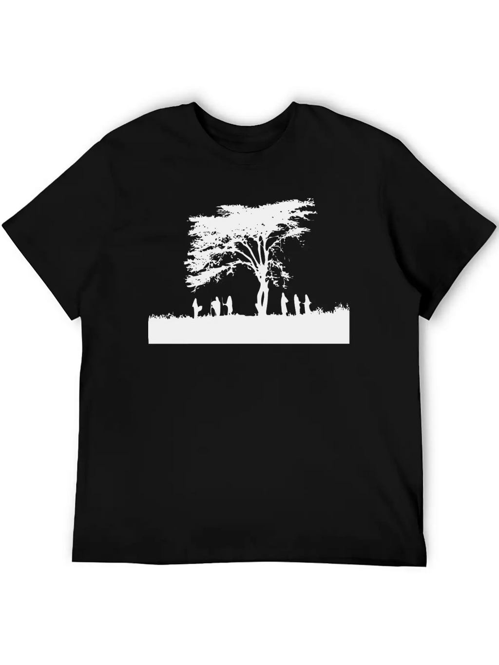 TREE AND PEOPLE SHADOW Breathable Soft Cotton T-Shirt – Timeless Casual Look