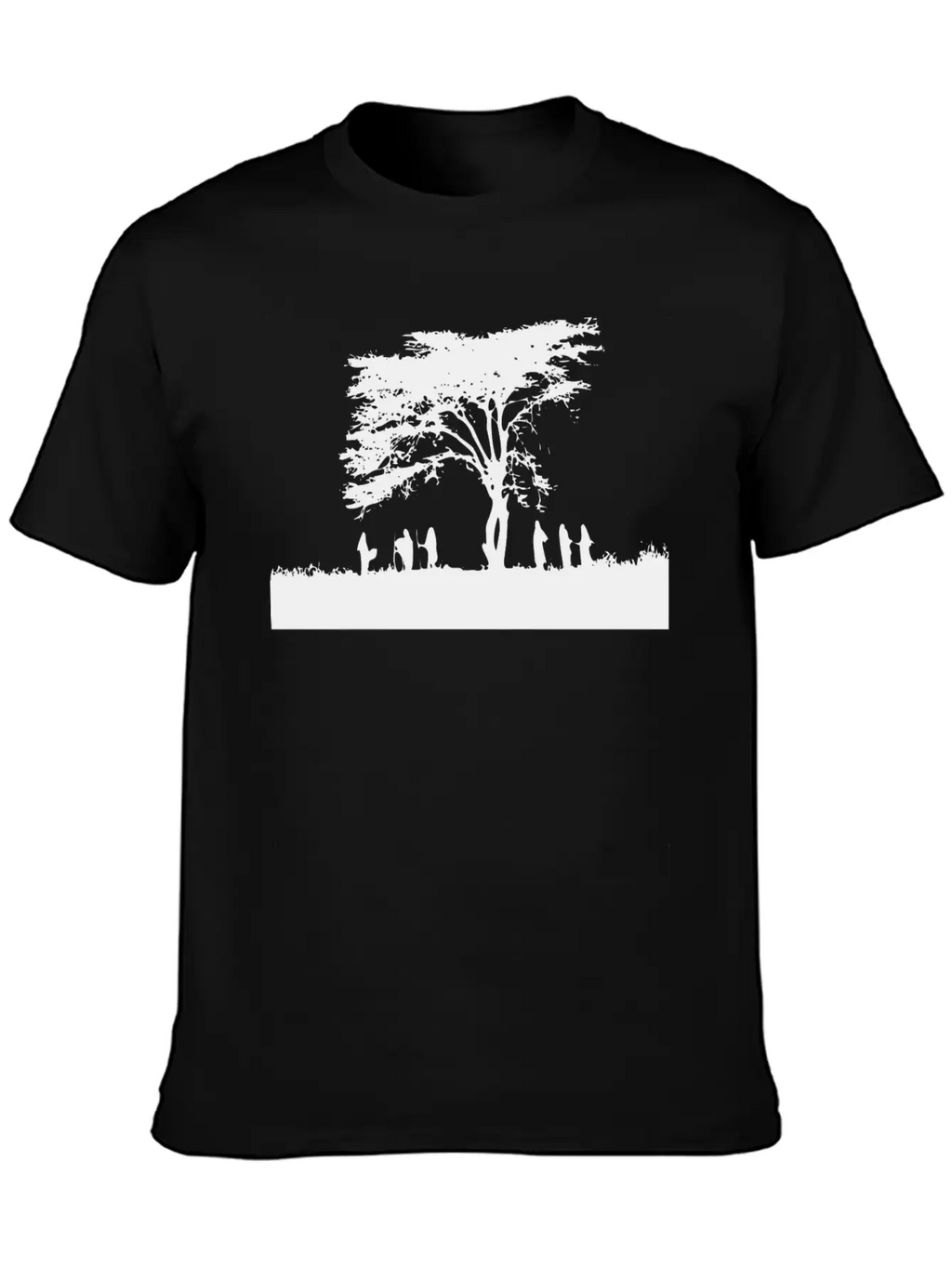 TREE AND PEOPLE SHADOW Breathable Soft Cotton T-Shirt – Timeless Casual Look