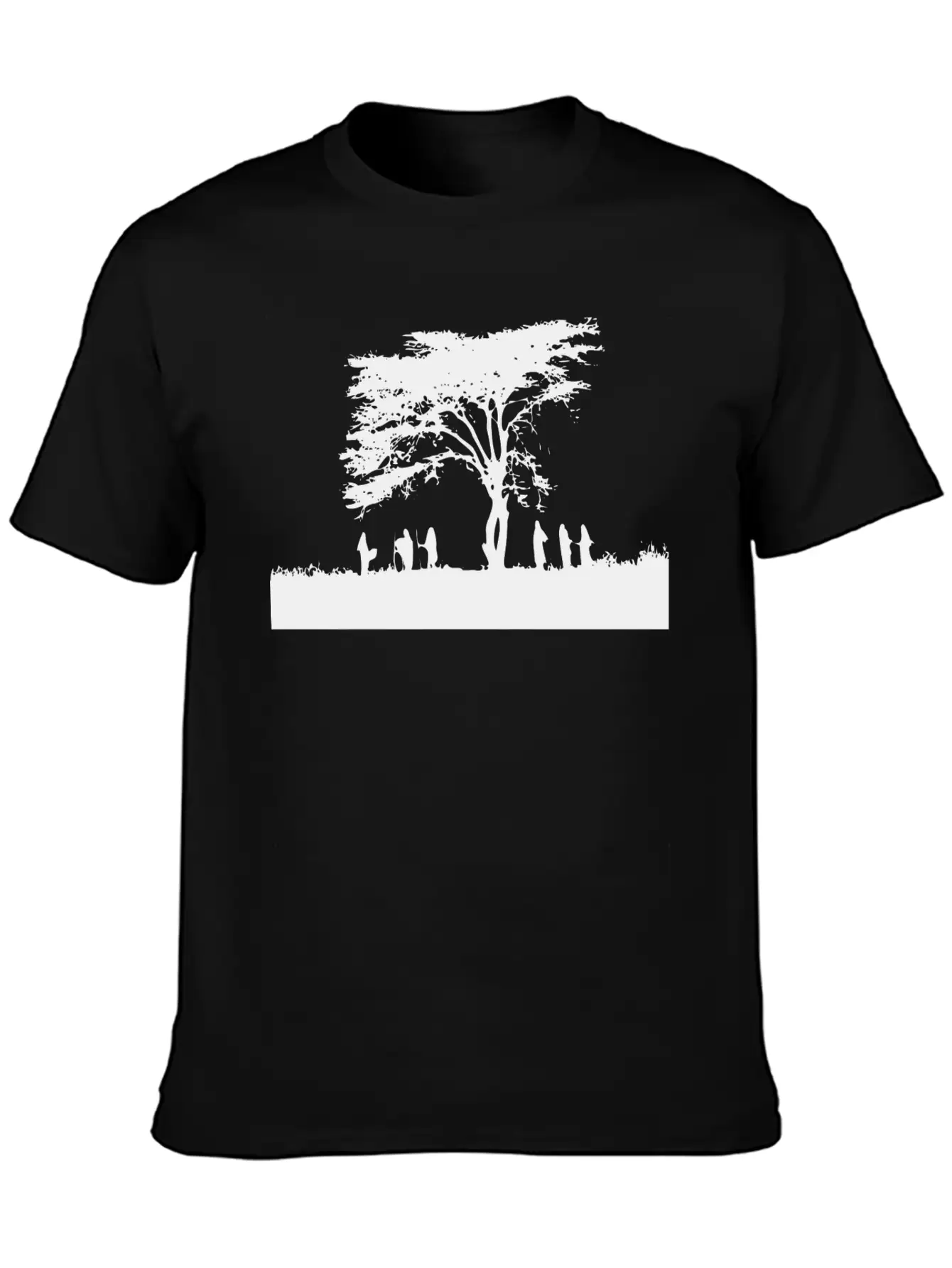 TREE AND PEOPLE SHADOW Breathable Soft Cotton T-Shirt – Timeless Casual Look