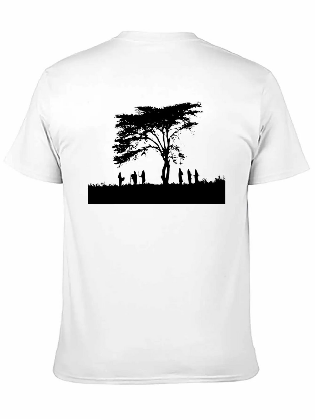 TREE AND PEOPLE SHADOW Breathable Soft Cotton T-Shirt – Timeless Casual Look