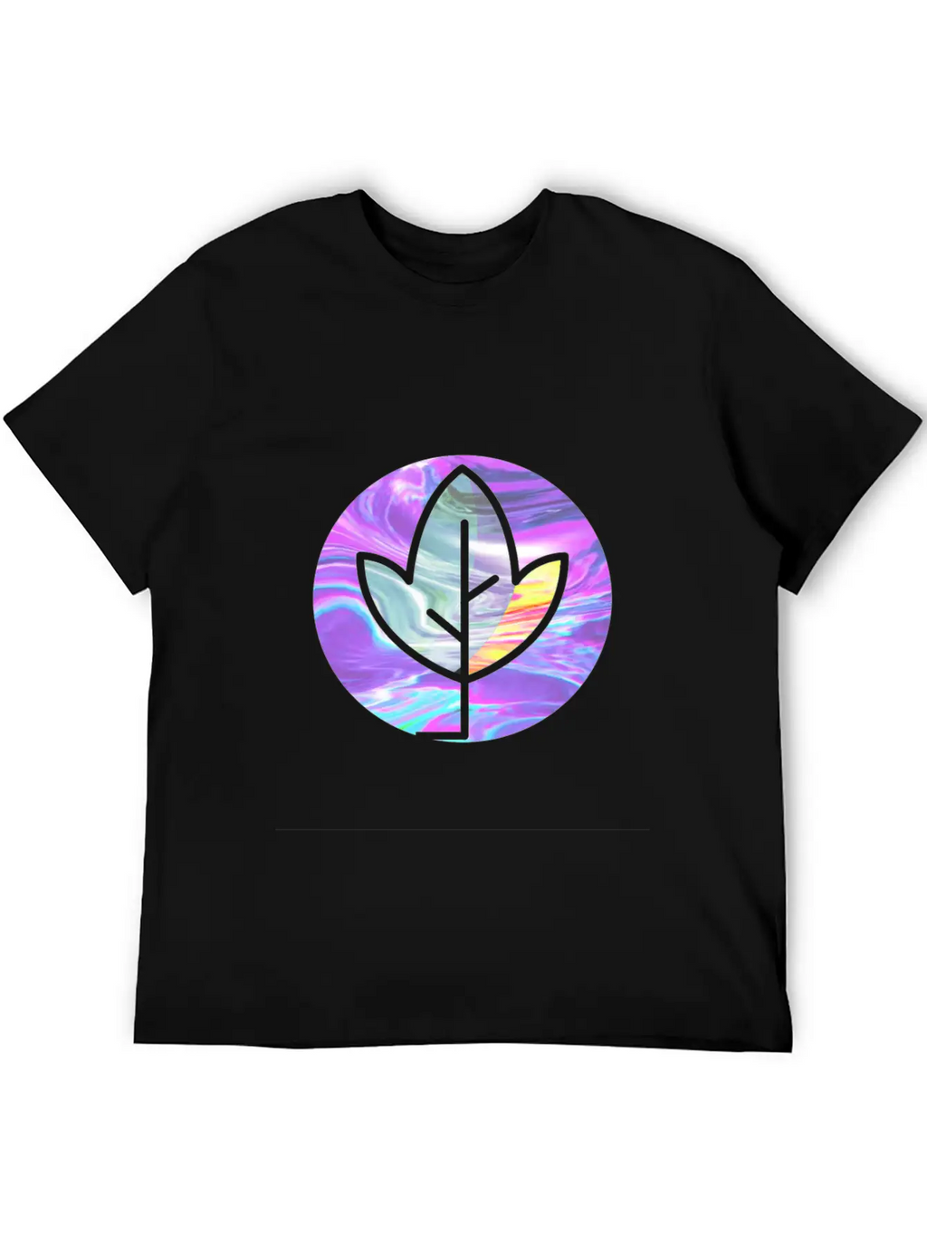 Tree Holographic Iridescent Vibe Breathable Soft Cotton T-Shirt – Timeless Casual Look