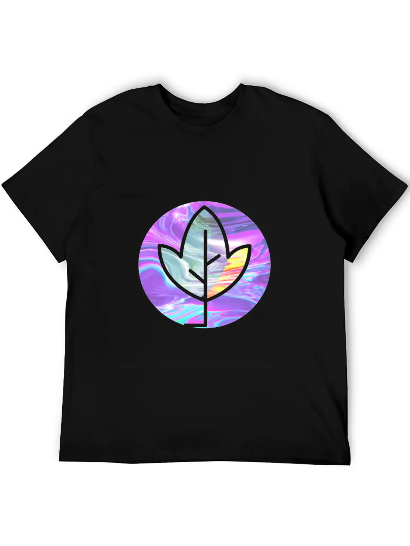 Tree Holographic Iridescent Vibe Breathable Soft Cotton T-Shirt – Timeless Casual Look