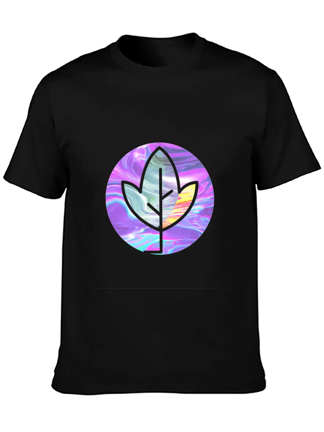 Tree Holographic Iridescent Vibe Breathable Soft Cotton T-Shirt – Timeless Casual Look