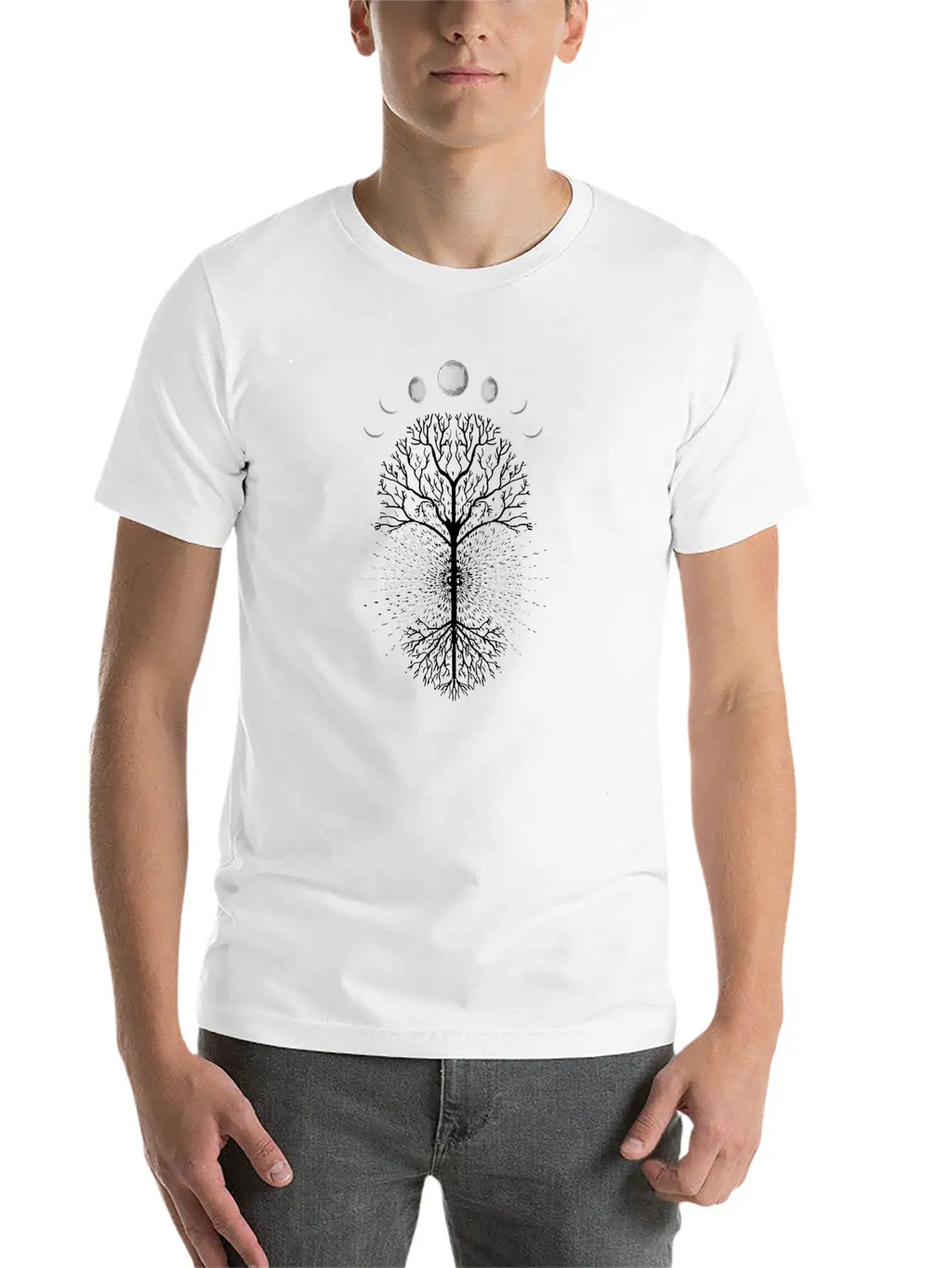 Tree Of Life Moons Phases Cool Meditation Yoga Basic Graphic T-Shirt – Daily Comfort In Soft Cotton